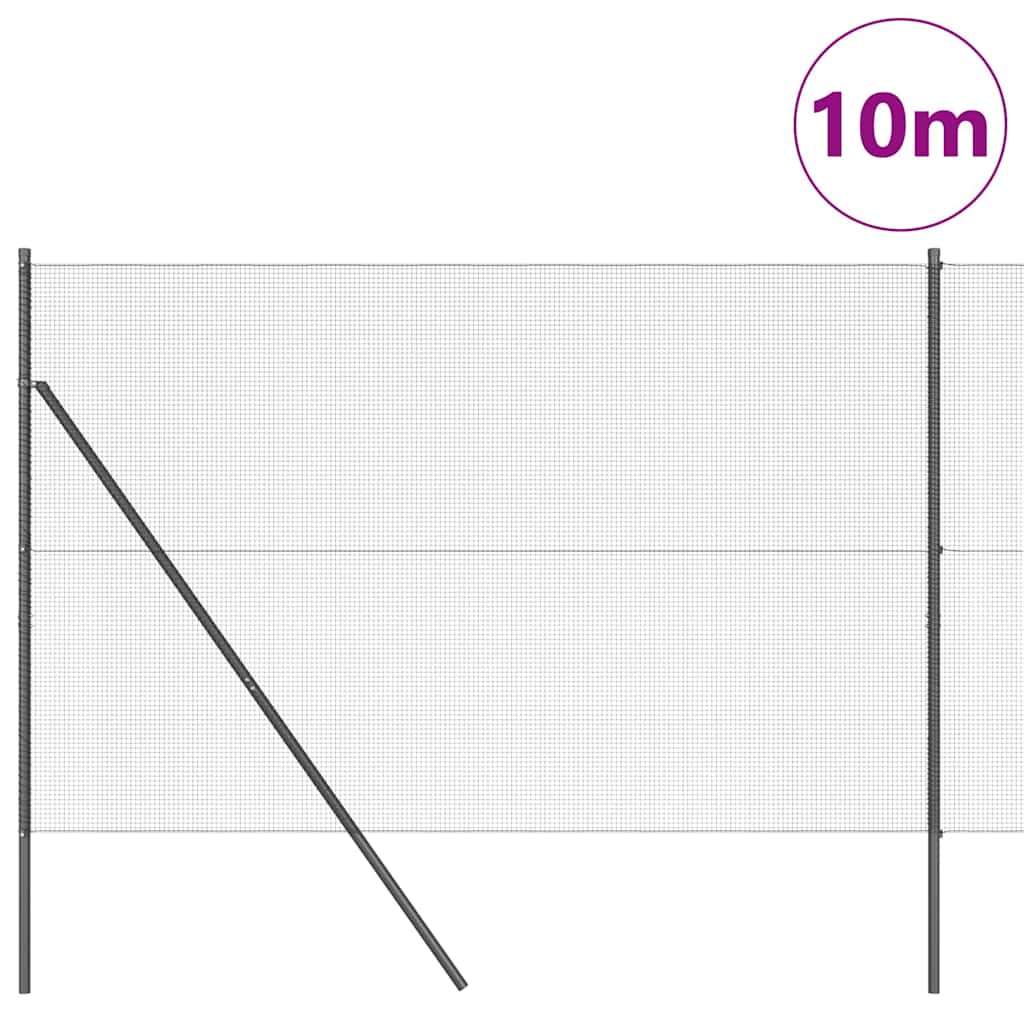 Vidaxl afrasteringspaal grijs 10 x 1,6 m (12 x 12 mm gaas)
