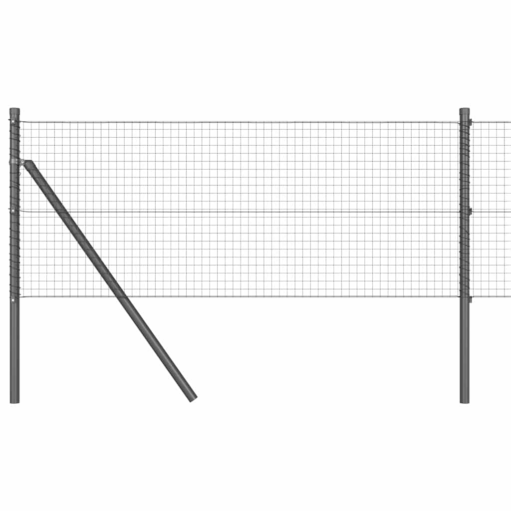 Vidaxl afrasteringspaal grijs 25 x 0,5 m (25 x 25 mm gaas) staal