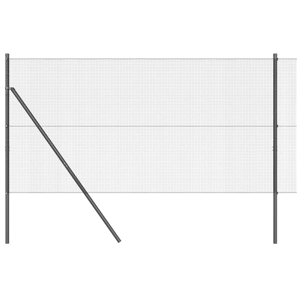 Vidaxl afrasteringspaal grijs 25 x 1 m (12 x 12 mm gaas) staal
