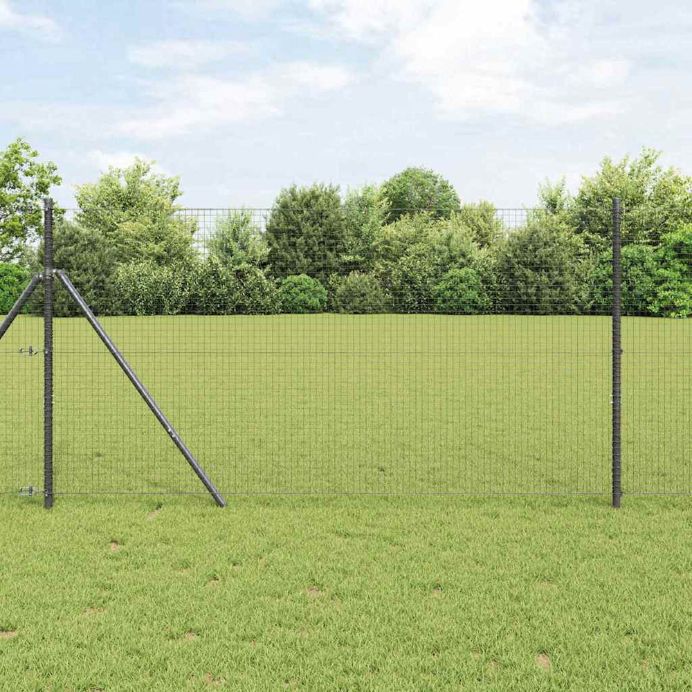 Vidaxl afrasteringspaal grijs 25 x 1 m (25 x 25 mm gaas) staal