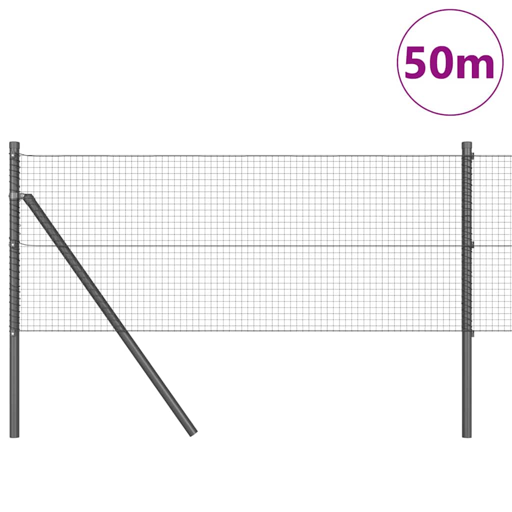 Vidaxl afrasteringspaal grijs 50 x 0,4 m (19 x 19 mm gaas)