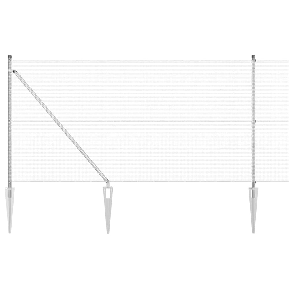 Vidaxl afrasteringspaal zilver 10 x 1 m (12 x 12 mm gaas) staal