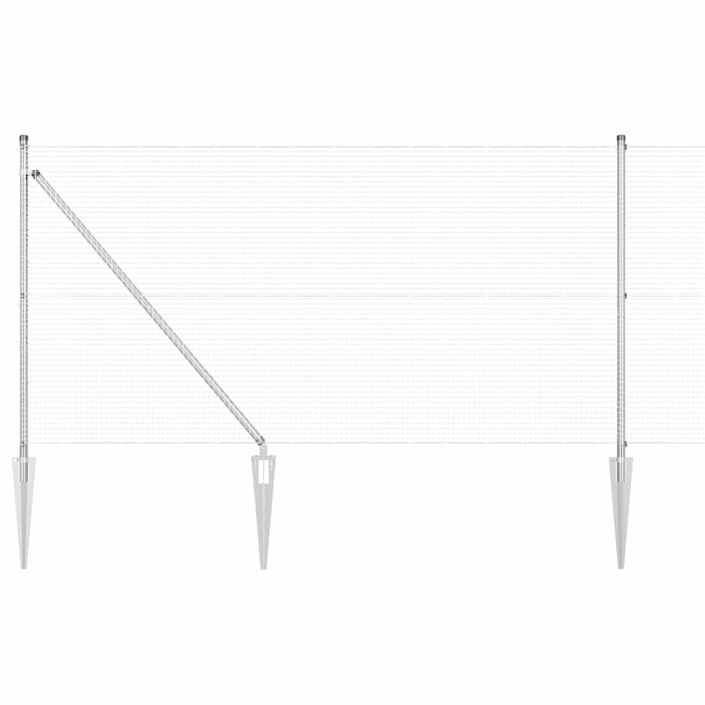 Vidaxl afrasteringspaal zilver 10 x 1 m (19 x 19 mm mesh) staal