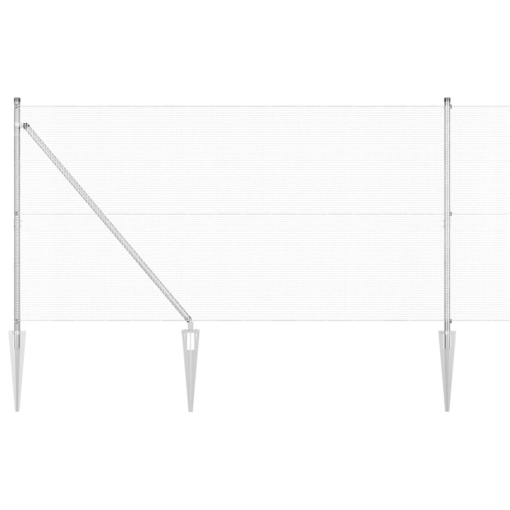 Vidaxl afrasteringspaal zilver 10 x 1,2 m (12 x 12 mm gaas) staal
