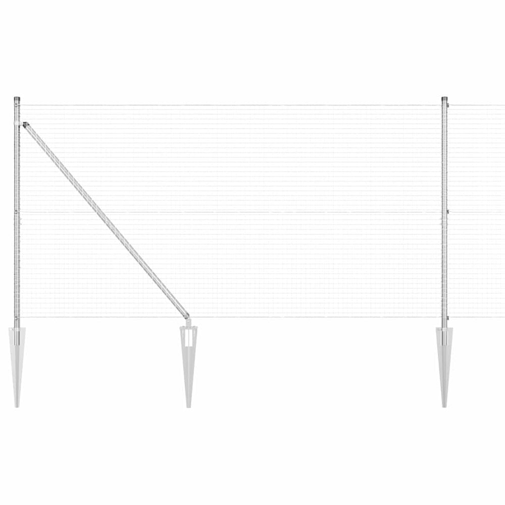 Vidaxl afrasteringspaal zilver 10 x 1,2 m (25 x 25 mm gaas) staal