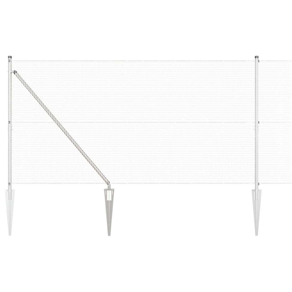 Vidaxl afrasteringspaal zilver 10 x 1,4 m (16 x 16 mm gaas) staal
