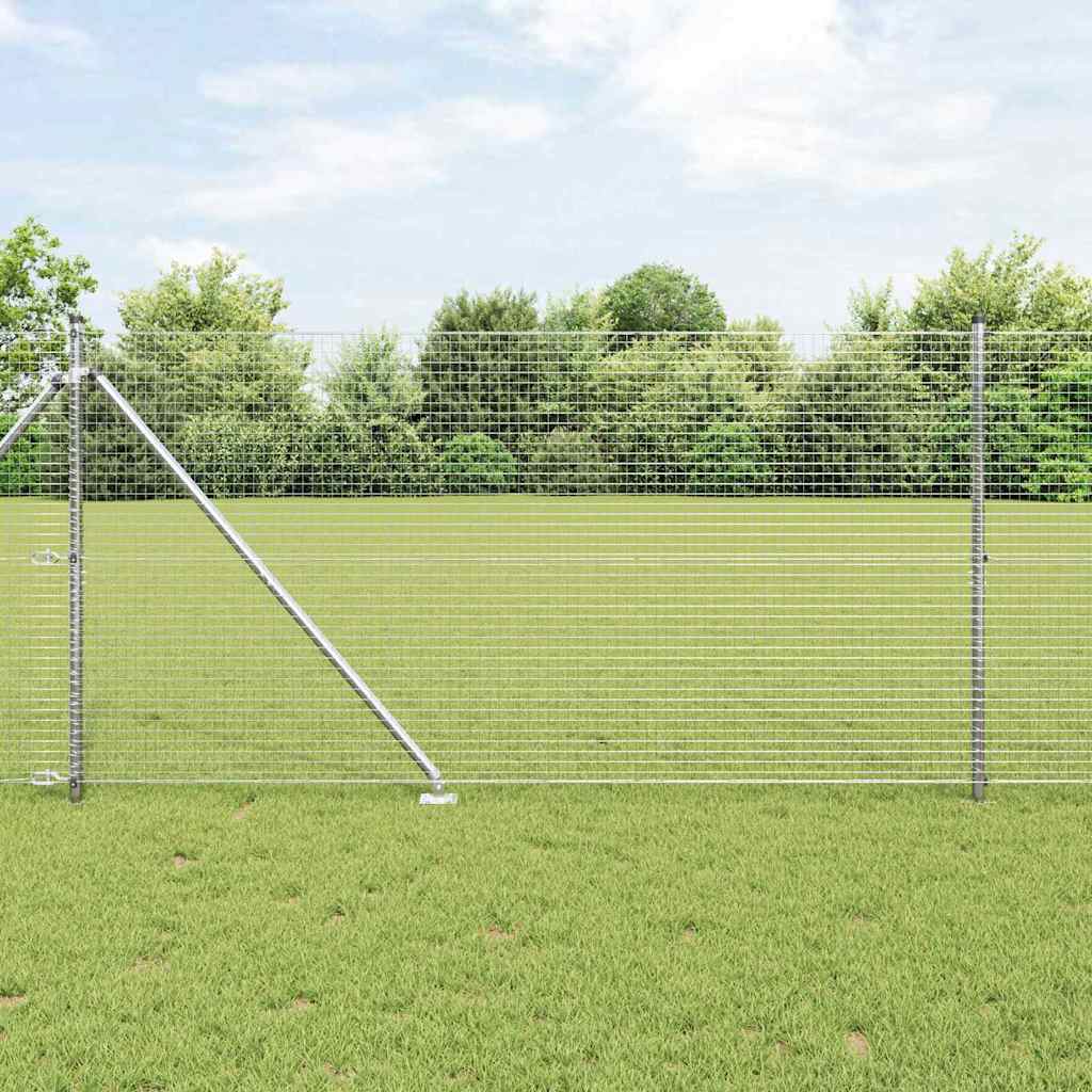 Vidaxl afrasteringspaal zilver 10 x 1,4 m (25 x 25 mm gaas) staal