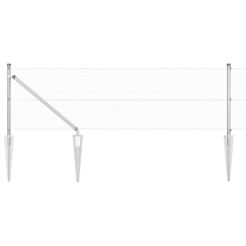 Vidaxl afrasteringspaal zilver 25 x 0,5 m (19 x 19 mm mesh) staal