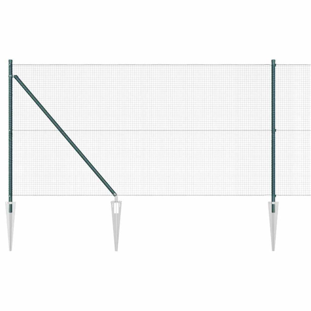 Vidaxl afrasteringspaal groen 10 x 1 m (16 x 16 mm gaas) staal