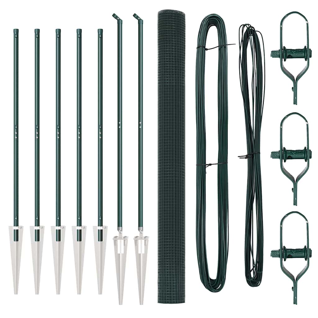 Vidaxl afrasteringspaal groen 10 x 1,6 m (25 x 25 mm gaas)