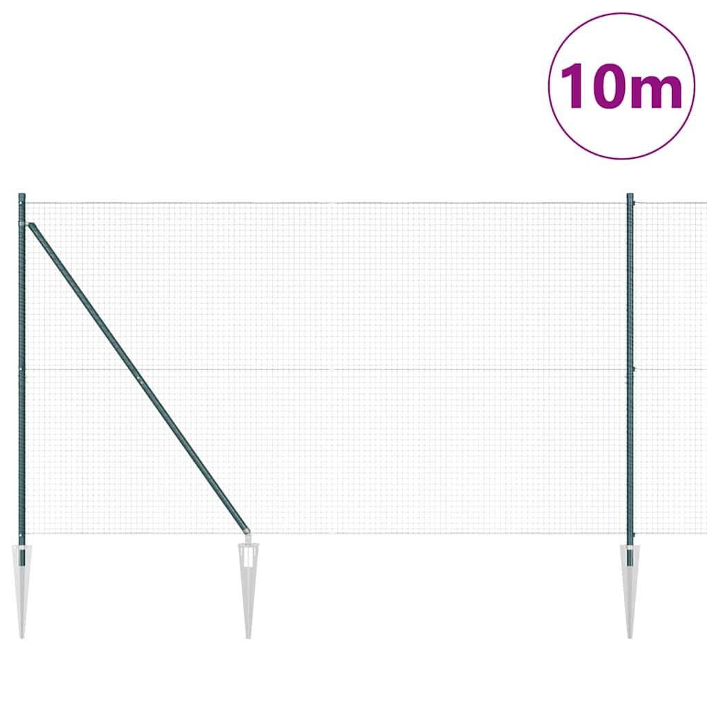 Vidaxl afrasteringspaal groen 10 x 1,6 m (25 x 25 mm gaas)