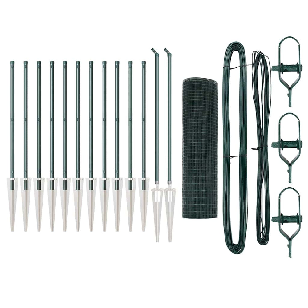 Vidaxl afrasteringspaal groen 25 x 0,6 m (12 x 12 mm gaas)