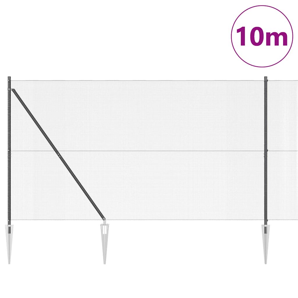 Vidaxl afrasteringspaal grijs 10 x 1,6 m (12 x 12 mm gaas)