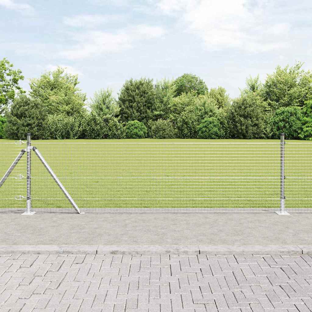 Vidaxl afrasteringspaal zilver 10 x 0,5 m (25 x 25 mm gaas) staal
