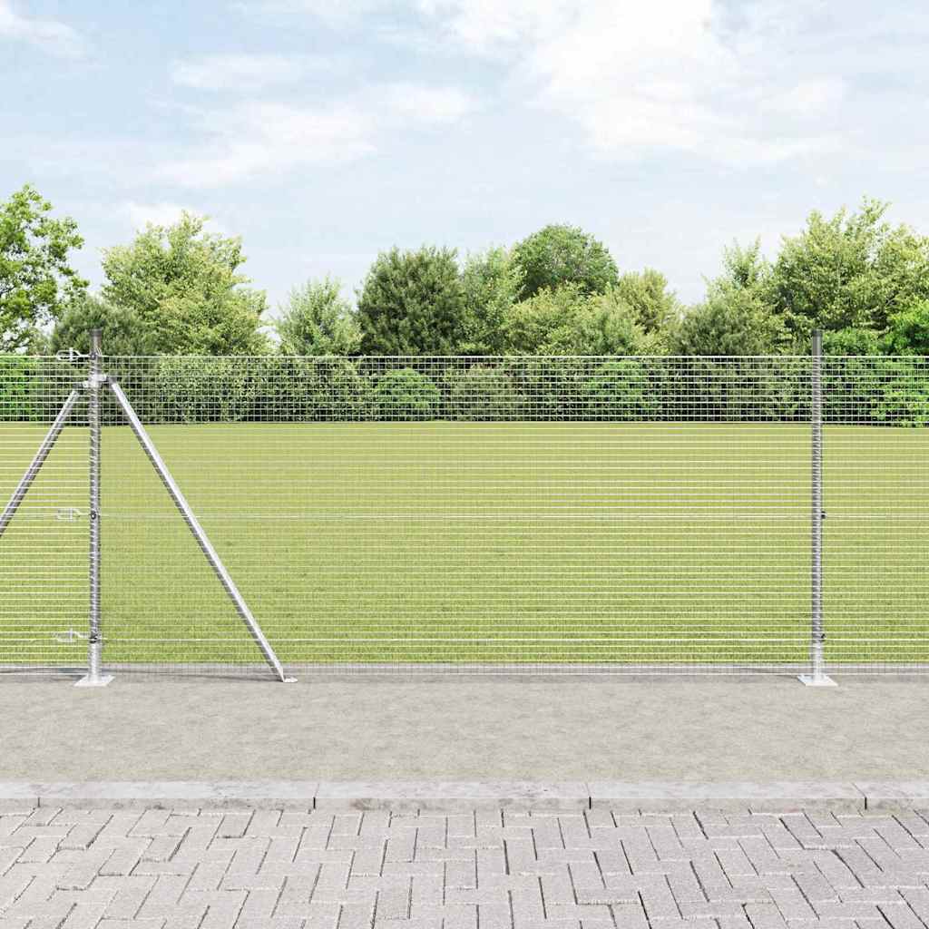 Vidaxl afrasteringspaal zilver 10 x 1 m (19 x 19 mm mesh) staal