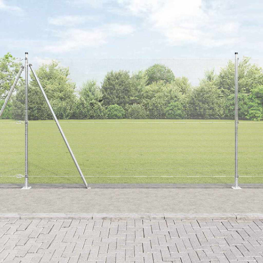 Vidaxl afrasteringspaal zilver 10 x 1,5 m (12 x 12 mm gaas) staal
