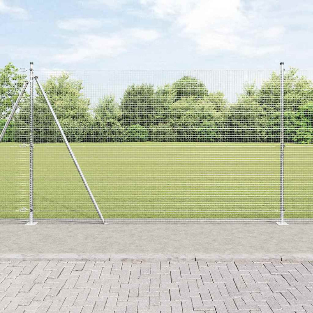 Vidaxl afrasteringspaal zilver 10 x 1,5 m (16 x 16 mm gaas) staal