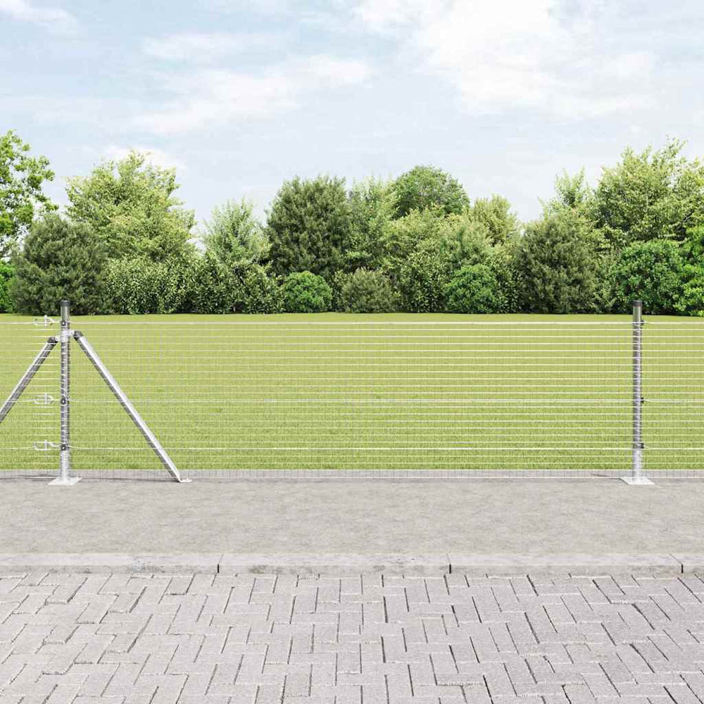 Vidaxl afrasteringspaal zilver 25 x 0,5 m (25 x 25 mm gaas) staal