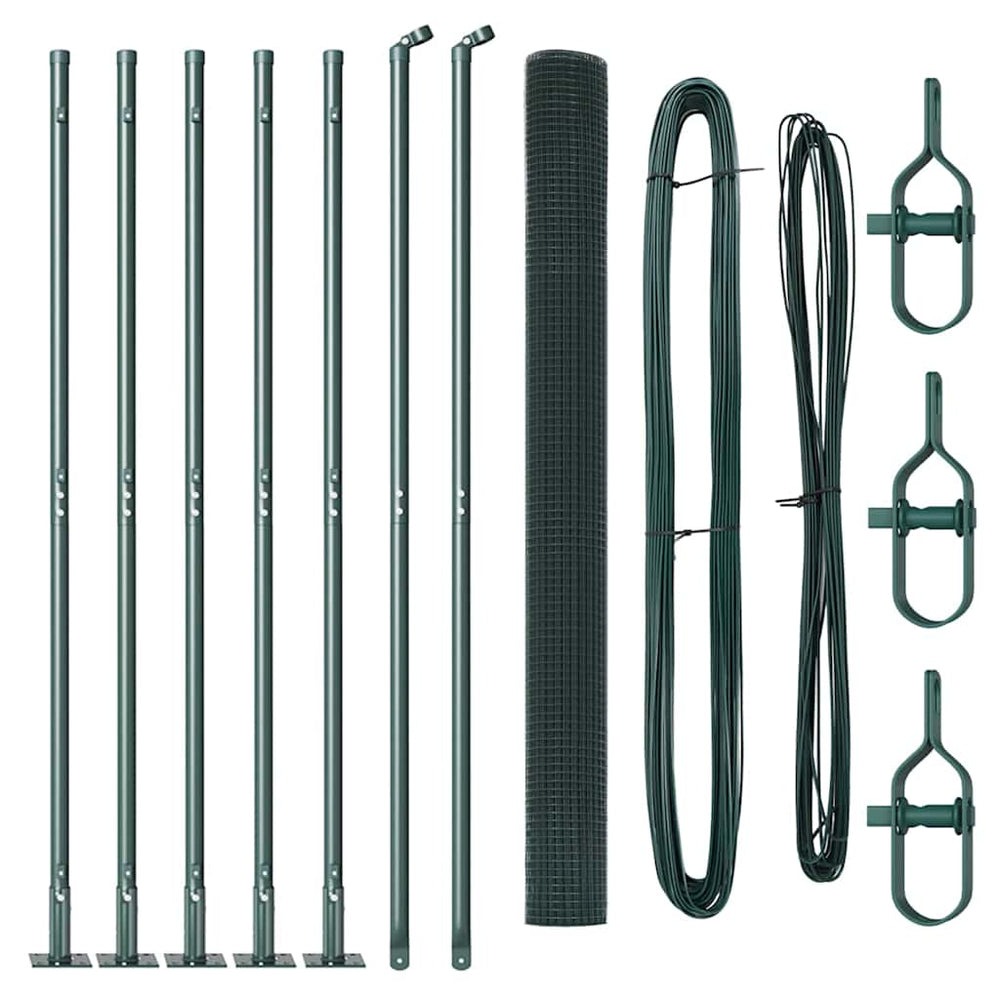 Vidaxl afrasteringspaal groen 10 x 1,5 m (12 x 12 mm gaas) staal