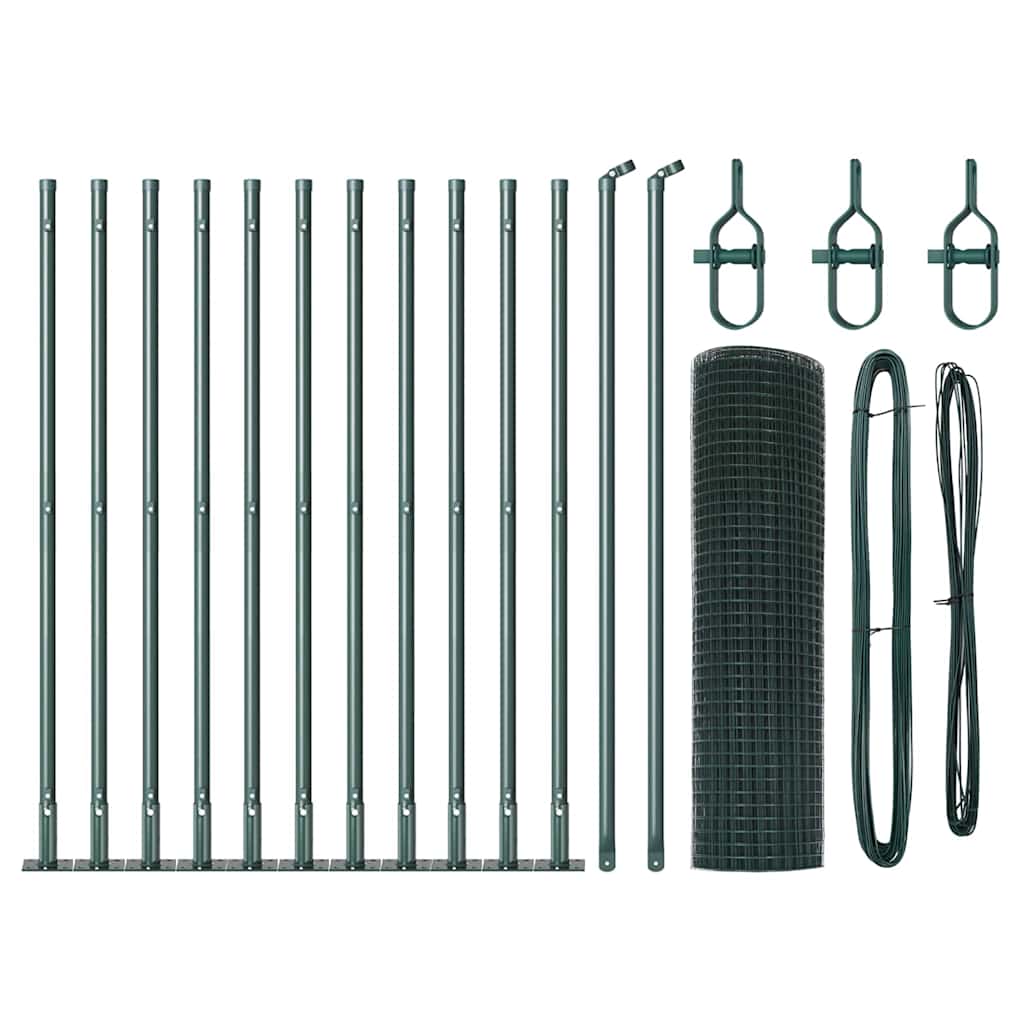 Vidaxl afrasteringspaal groen 25 x 0,6 m (12 x 12 mm gaas)