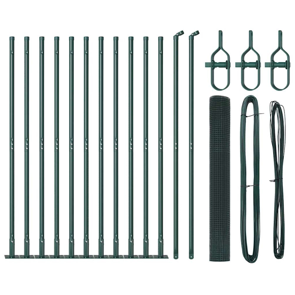 Vidaxl afrasteringspaal groen 25 x 1 m (25 x 25 mm gaas) staal