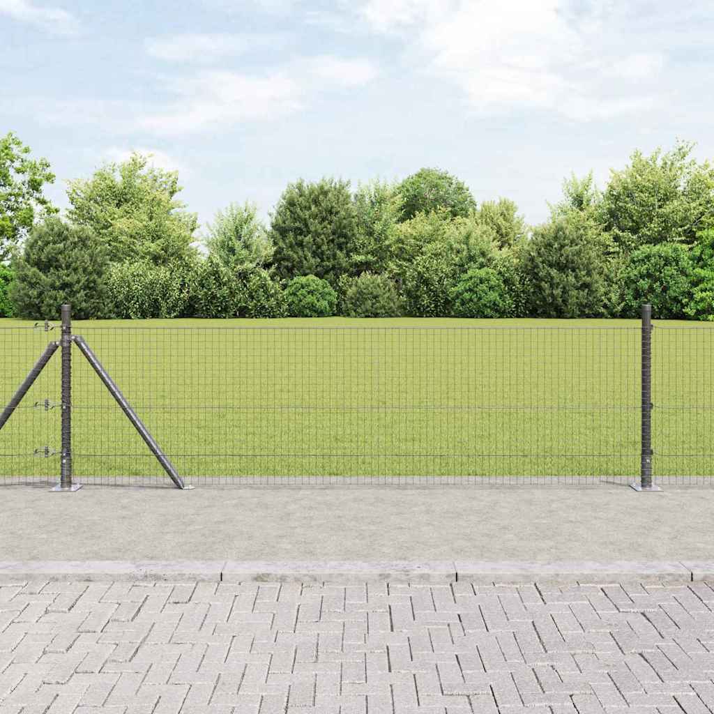 Vidaxl afrasteringspaal grijs 10 x 0,5 m (25 x 25 mm gaas) staal