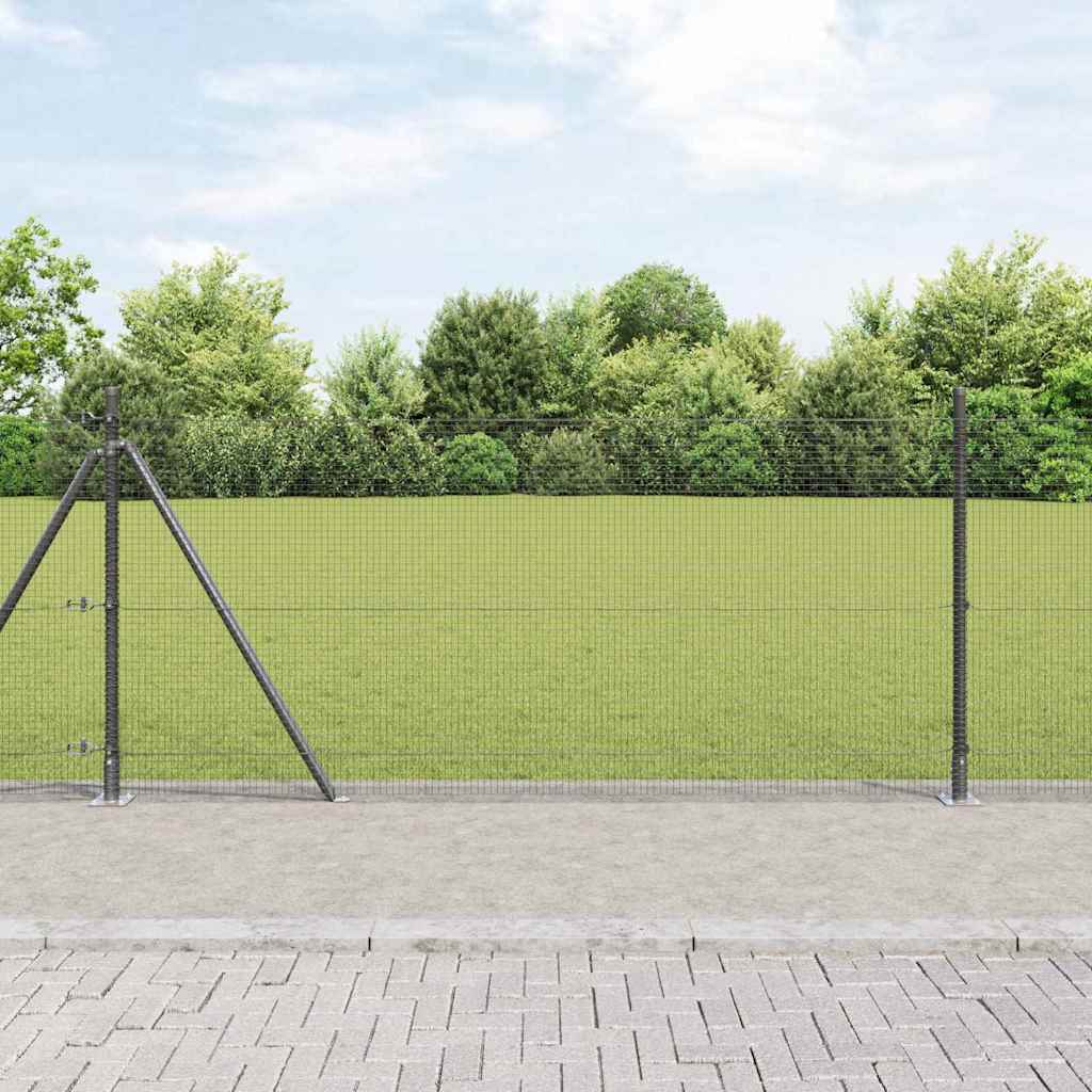 Vidaxl afrasteringspaal grijs 10 x 1 m (16 x 16 mm gaas) staal