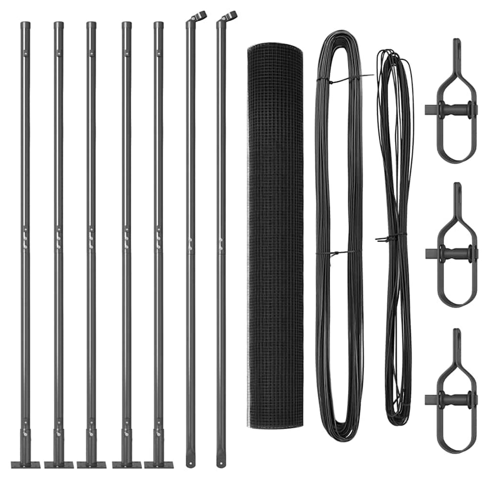 Vidaxl afrasteringspaal grijs 10 x 1,2 m (12 x 12 mm gaas)