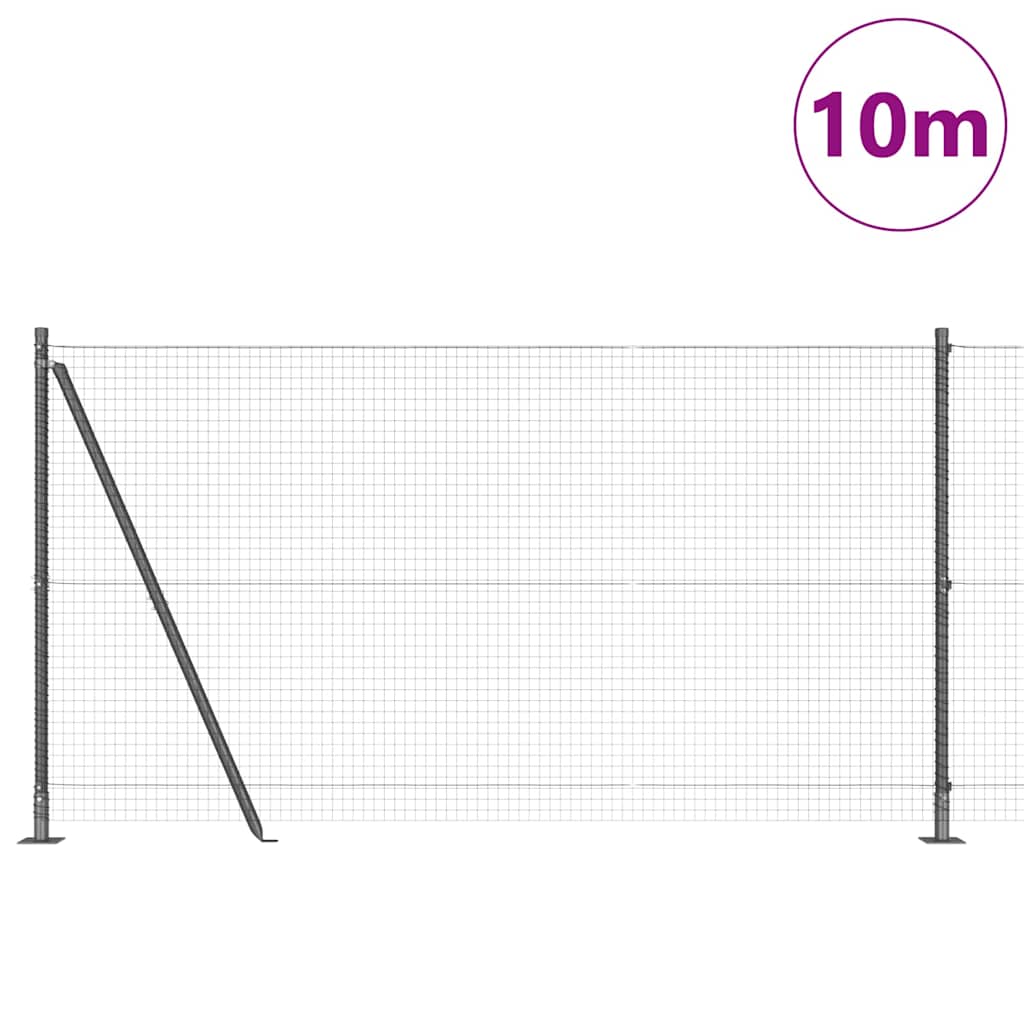 Vidaxl afrasteringspaal grijs 10 x 1,2 m (25 x 25 mm gaas)