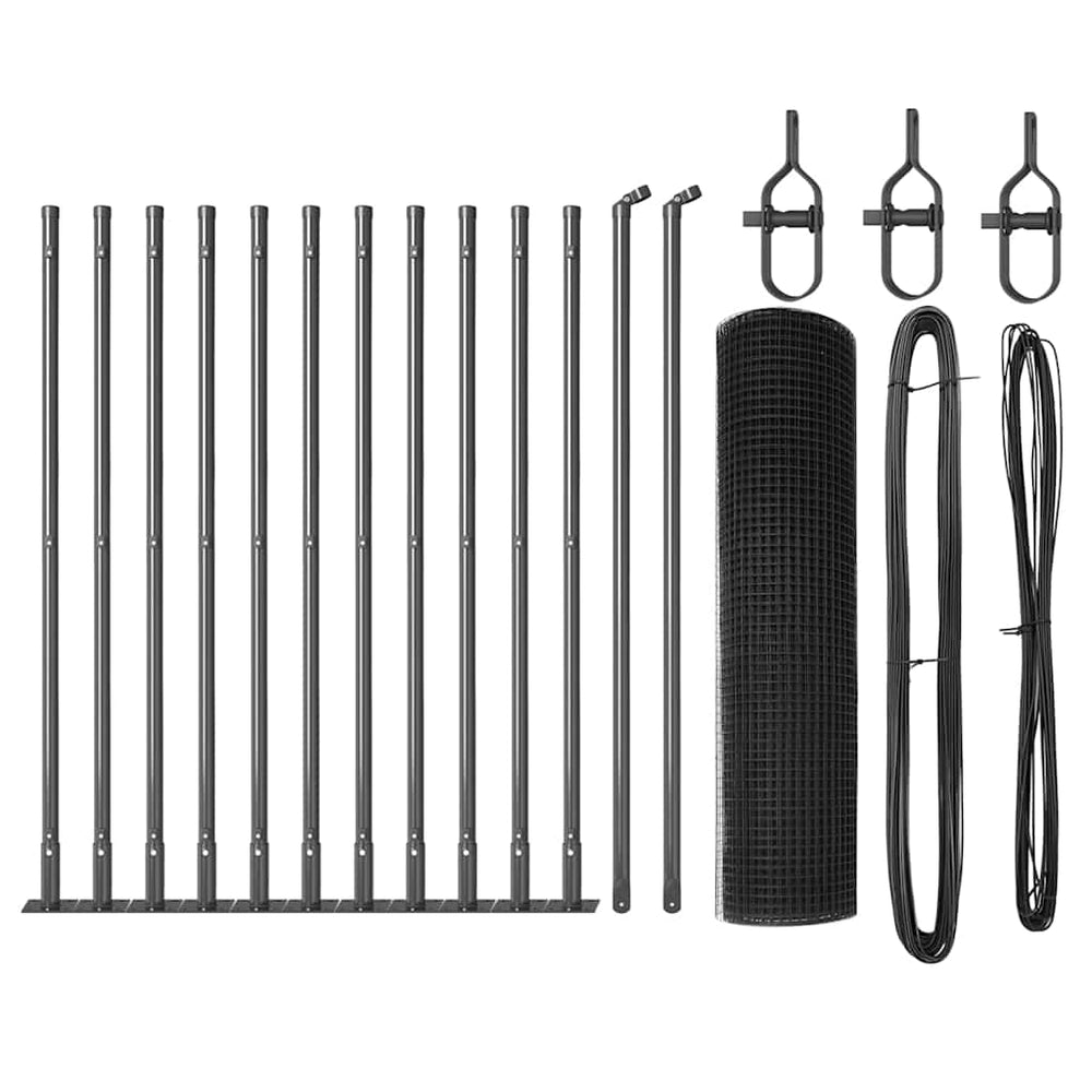 Vidaxl afrasteringspaal grijs 25 x 0,4 m (16 x 16 mm gaas)