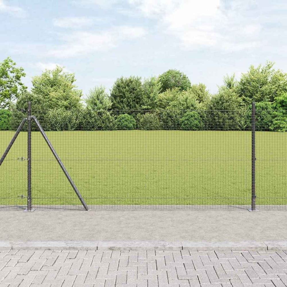 Vidaxl afrasteringspaal grijs 25 x 0,8 m (25 x 25 mm gaas)