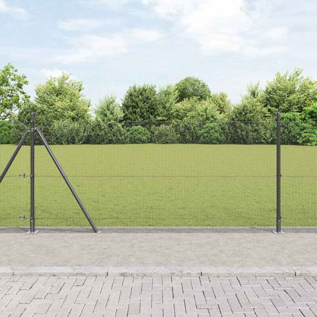 Vidaxl afrasteringspaal grijs 25 x 1 m (12 x 12 mm gaas) staal