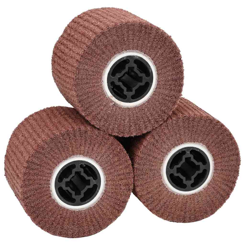 Vidaxl schuurrollen 3 pcs bruin 12 x 12 x 10 cm synthetische vezel