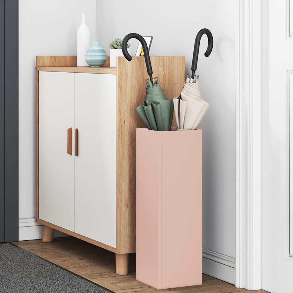 Vidaxl paraplu standaard met opslag roze 15,5 x 15,5 x 49 cm metaal