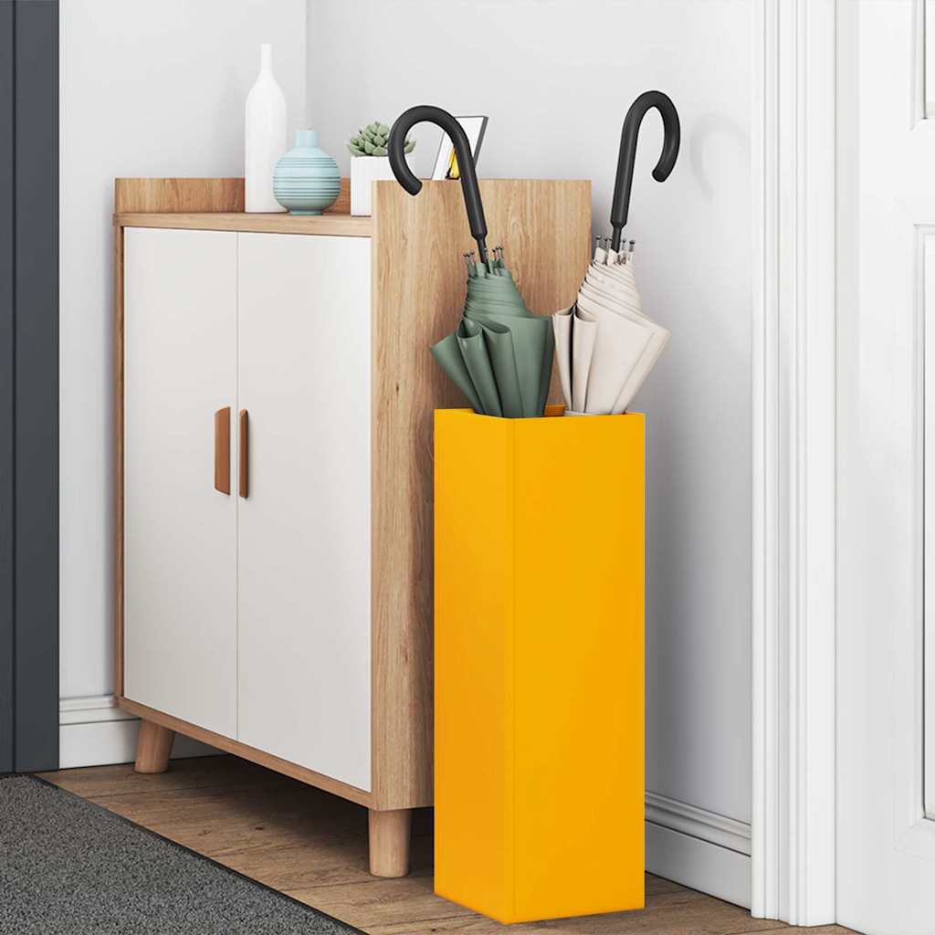 Vidaxl paraplu standaard mosterdgeel 15,5 x 15,5 x 49 cm metaal