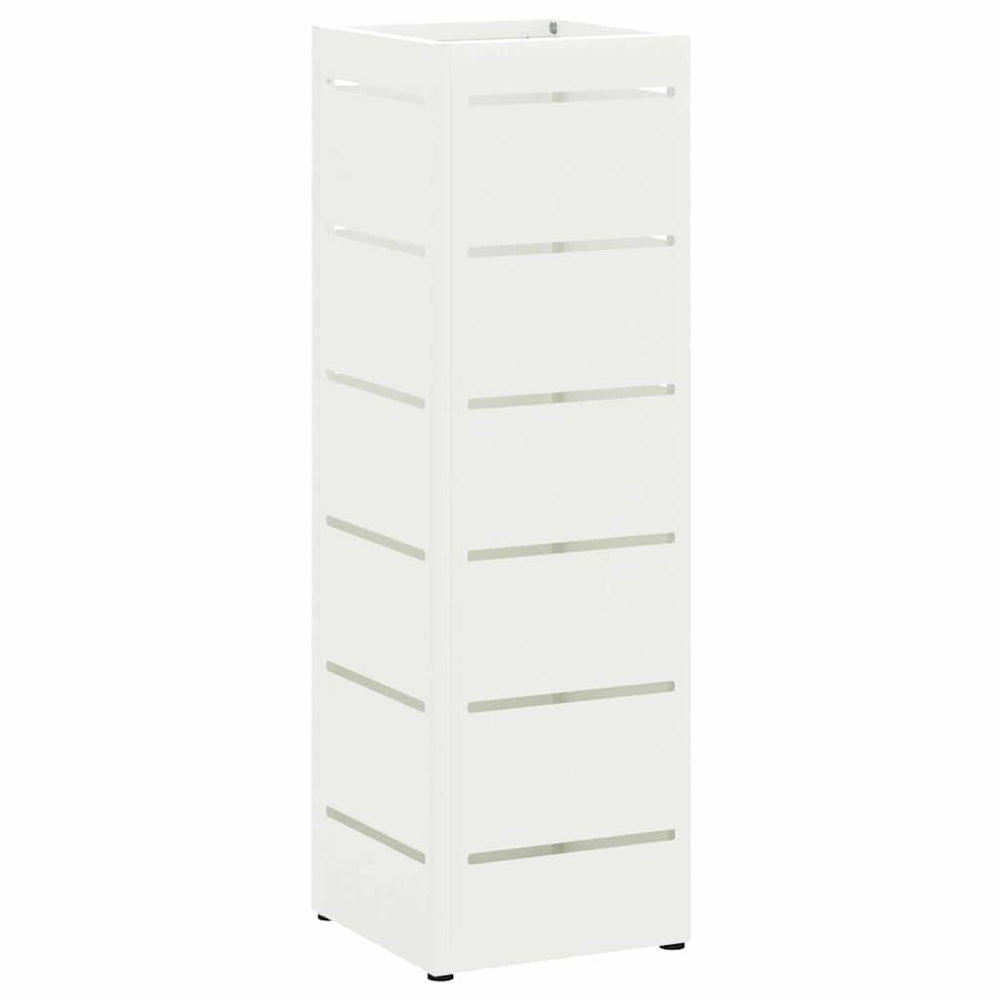 Vidaxl paraplu standaard met opslag wit 15,5 x 15,5 x 49 cm staal