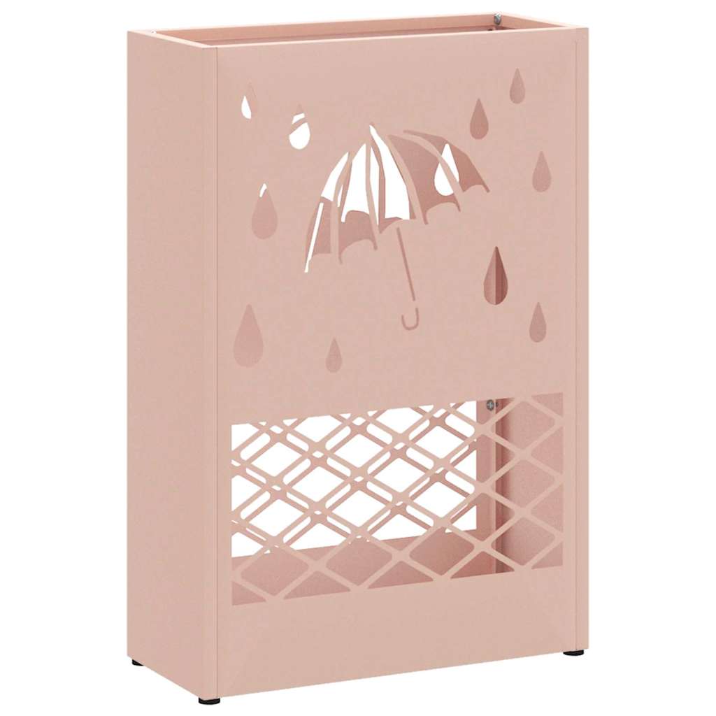 Vidaxl paraplu standaard roze 28 x 12 x 41 cm staal