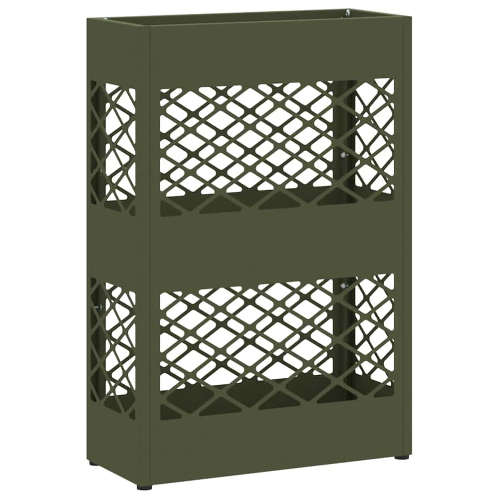 Vidaxl paraplu standaard olijfgroen 28 x 12 x 41 cm staal