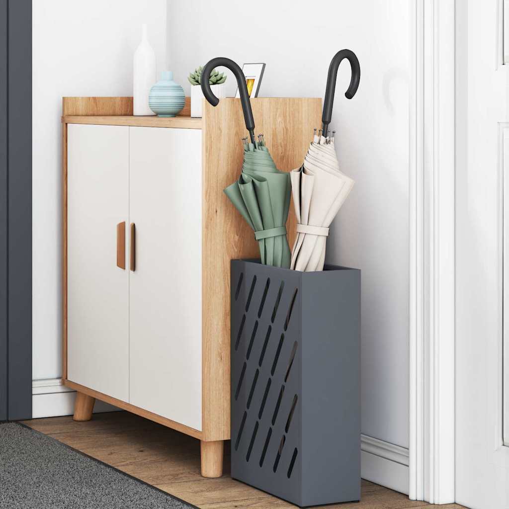 Vidaxl paraplu standaard antraciet 28 x 12 x 41 cm staal