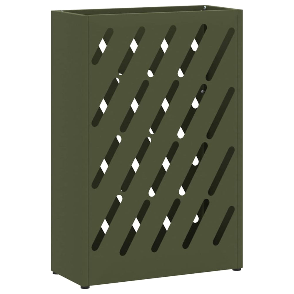 Vidaxl paraplu standaard olijfgroen 28 x 12 x 41 cm staal