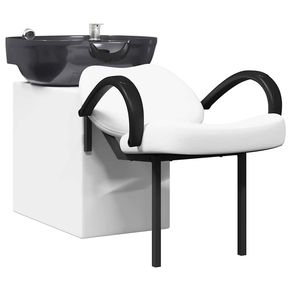 Vidaxl shampoo stoel wit en zwart 63 x 141 x 92 cm pvc