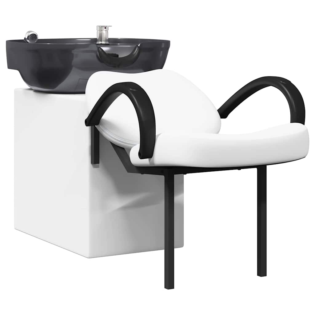 Vidaxl shampoo stoel wit en zwart 63 x 141 x 92 cm pvc