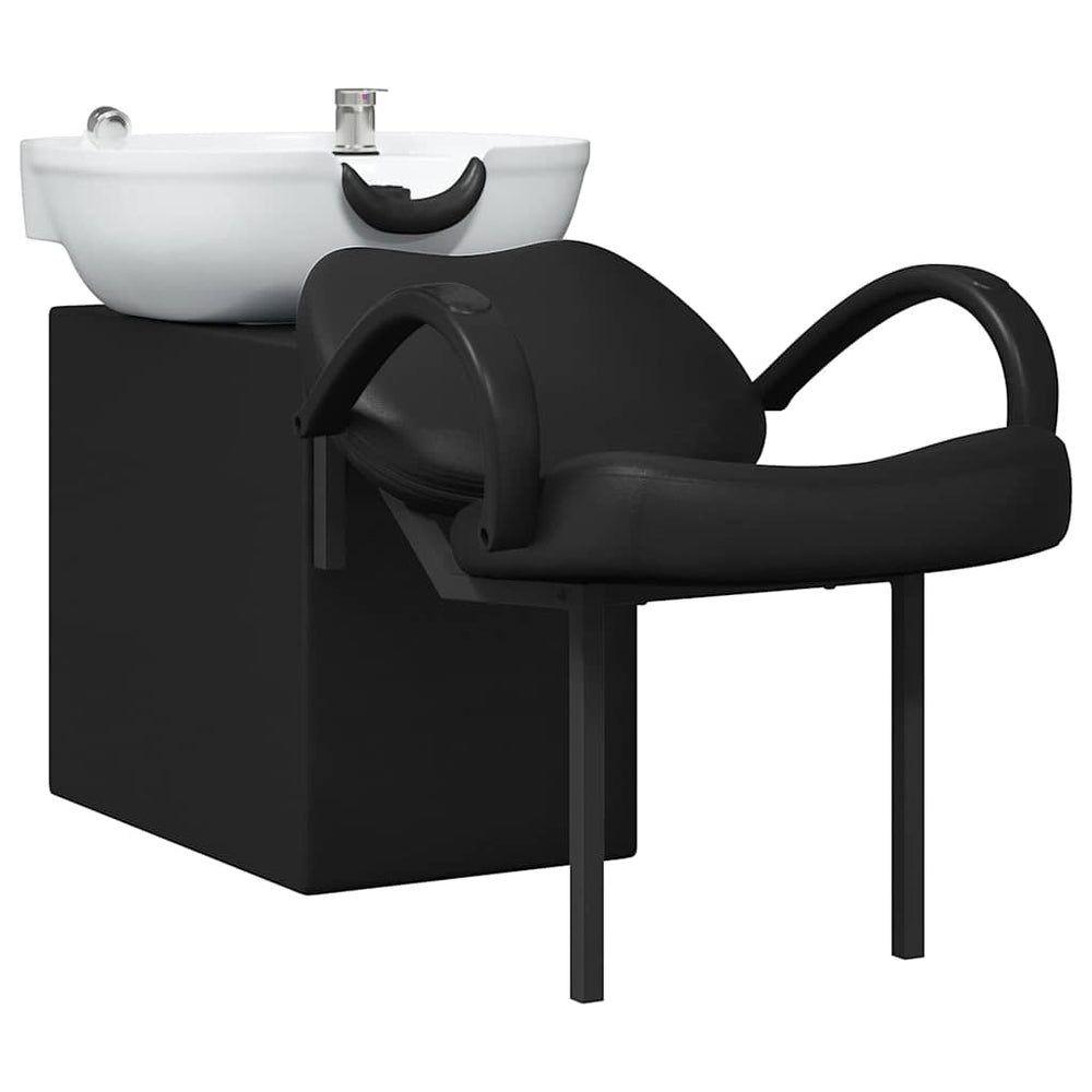 Vidaxl shampoo stoel zwart en wit 63 x 141 x 92 cm pvc