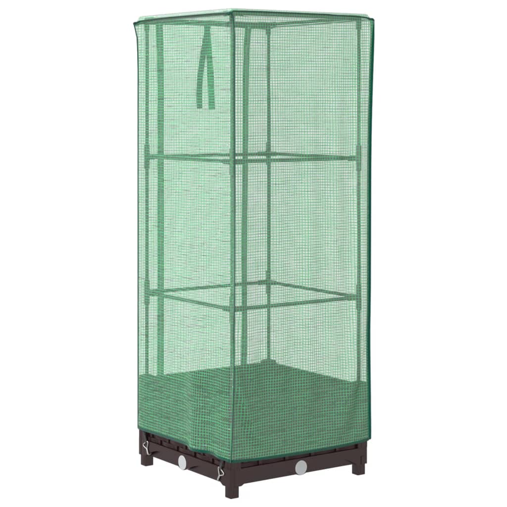 VidaXL Plantenbak verhoogd met kashoes 40x40x123 cm rotanlook