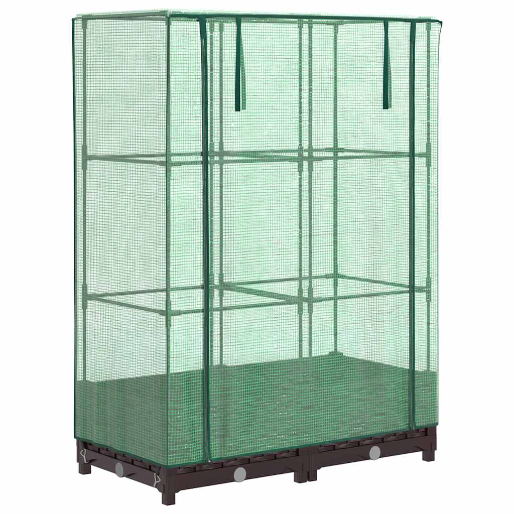 Vidaxl plantenbak verhoogd met kashoes 80x40x123 cm rotanlook