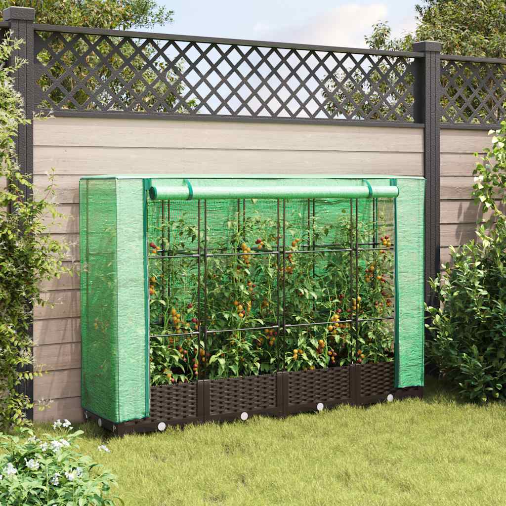 VidaXL Plantenbak verhoogd met kashoes 160x40x123 cm rotanlook