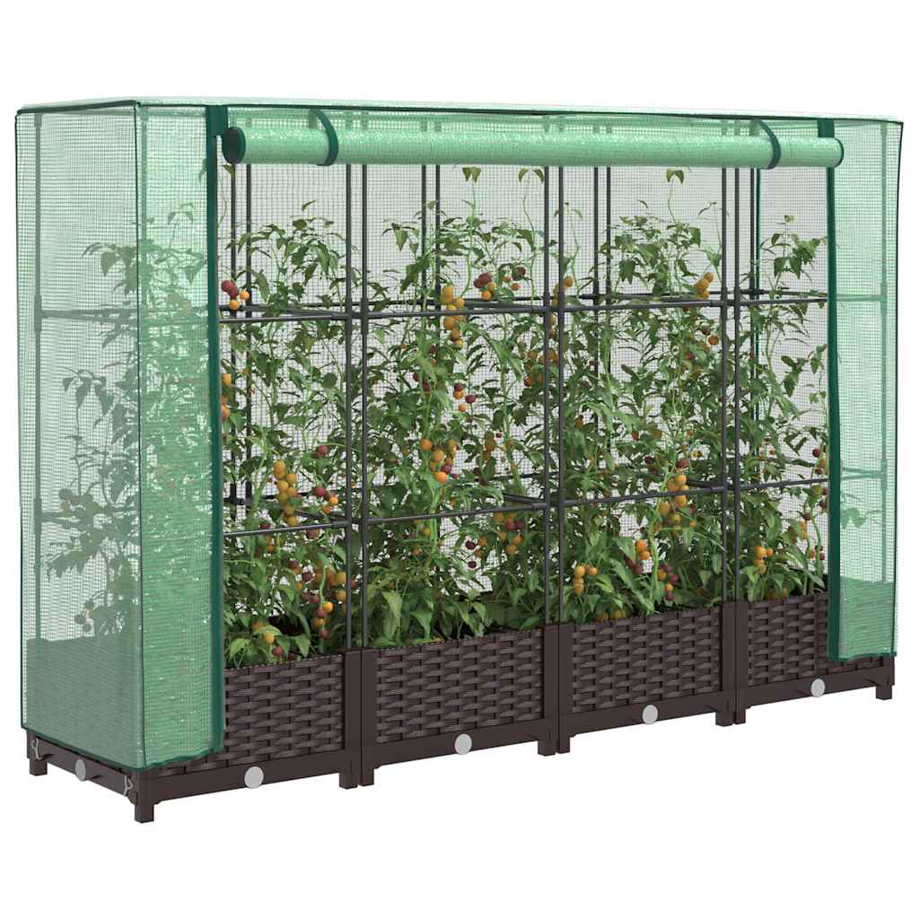 VidaXL Plantenbak verhoogd met kashoes 160x40x123 cm rotanlook
