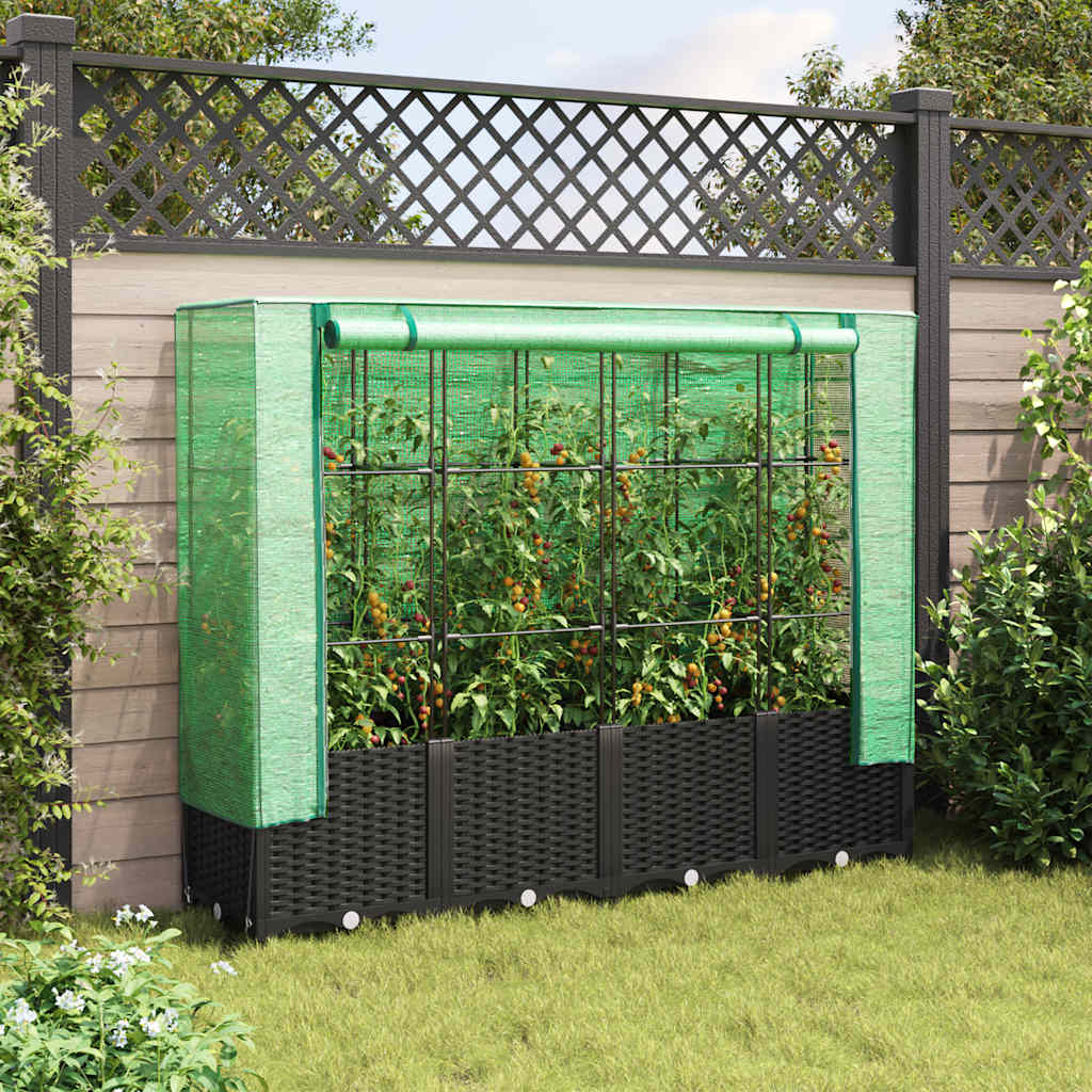 VidaXL Plantenbak verhoogd met kashoes 160x40x138 cm rotanlook