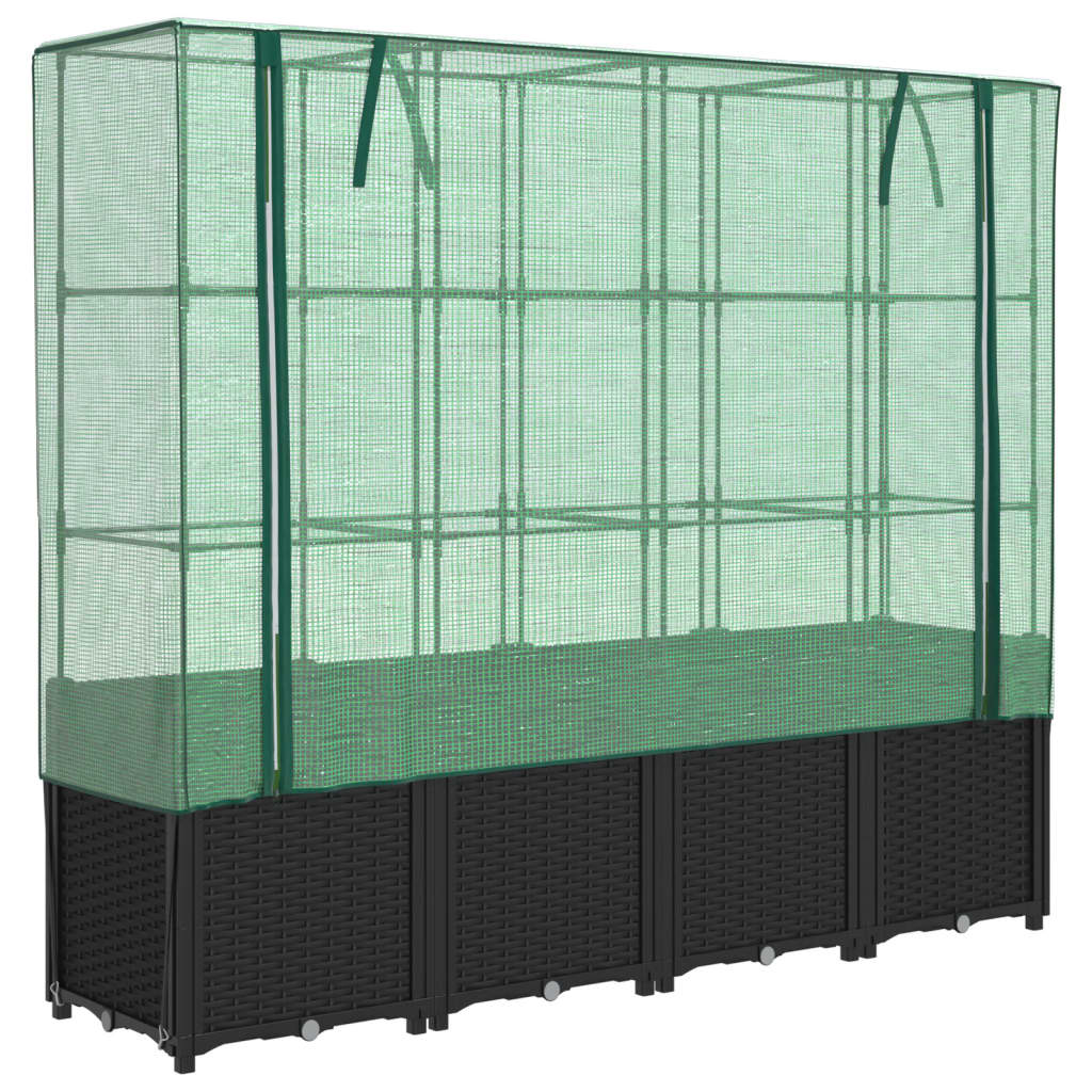 Vidaxl plantenbak verhoogd met kashoes 160x40x153 cm rotanlook