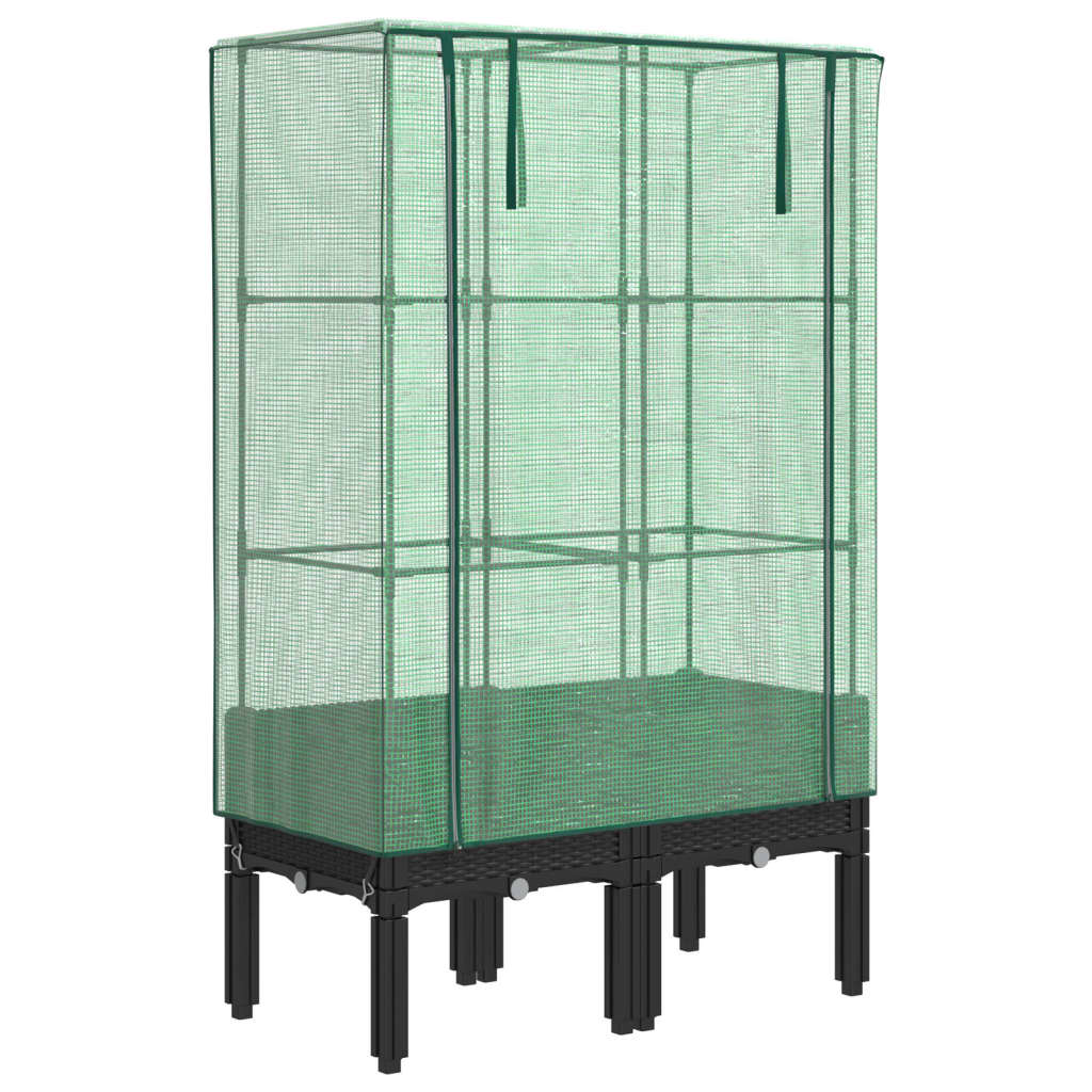 Vidaxl plantenbak verhoogd met kashoes 80x40x140 cm rotanlook